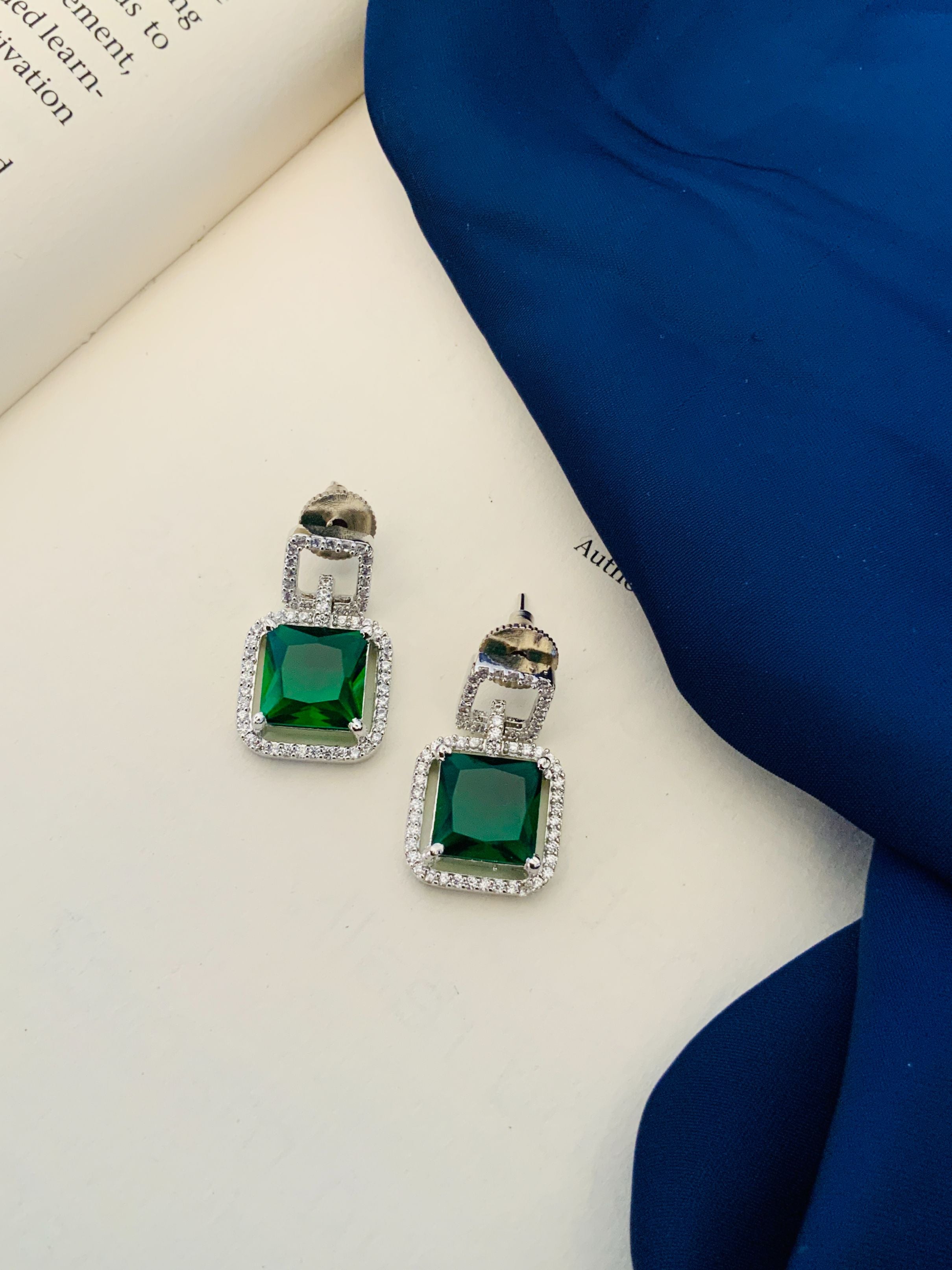 Classic Silver Plated American Diamond Necklace Set