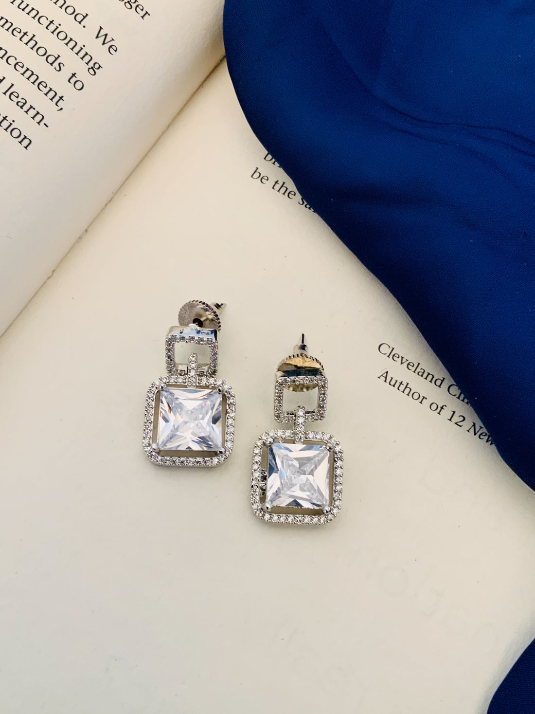 Classic Silver Plated American Diamond Necklace Set