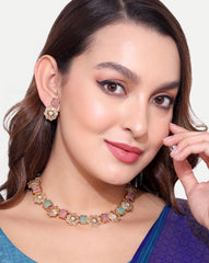 Blossom Antique Gold Plated Floral Necklace