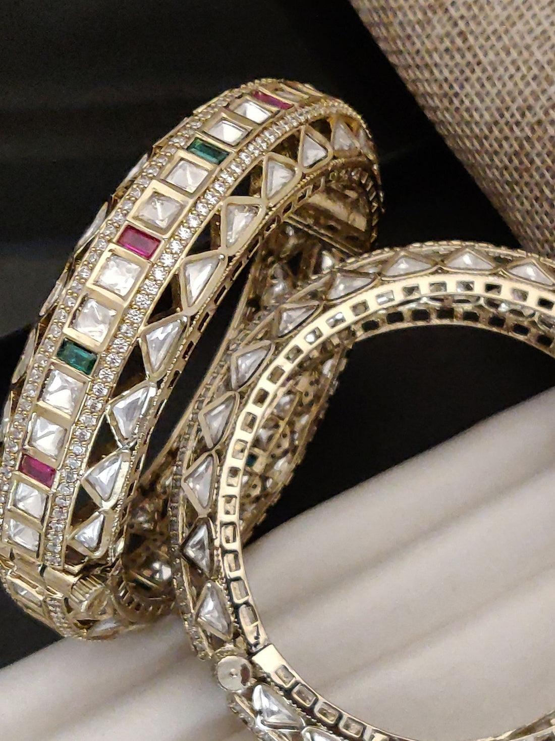 Abdesigns Antique Victorian Plated Polki Bangles Set