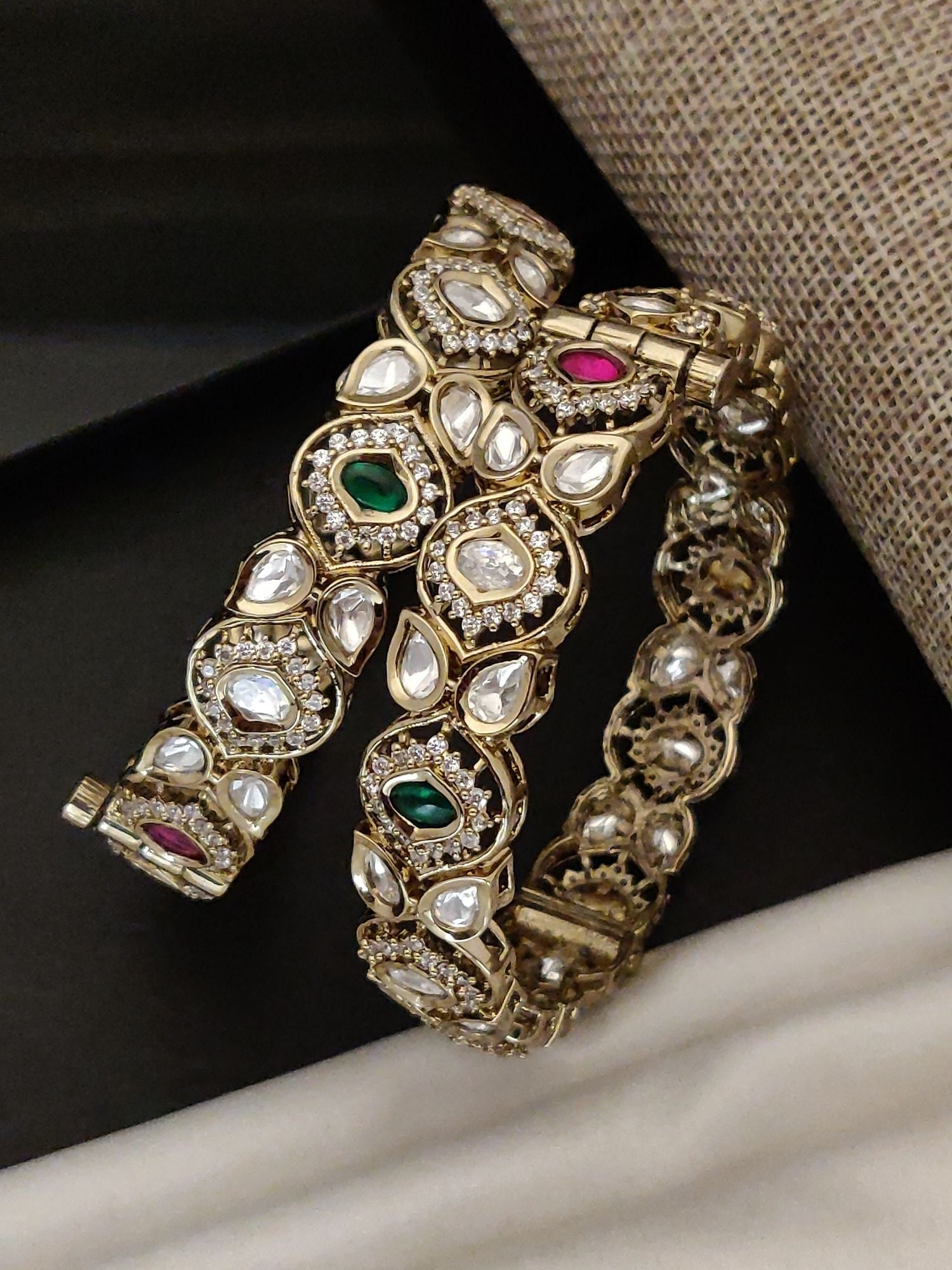 Abdesigns Antique Multicolor Victorian Bangles Set