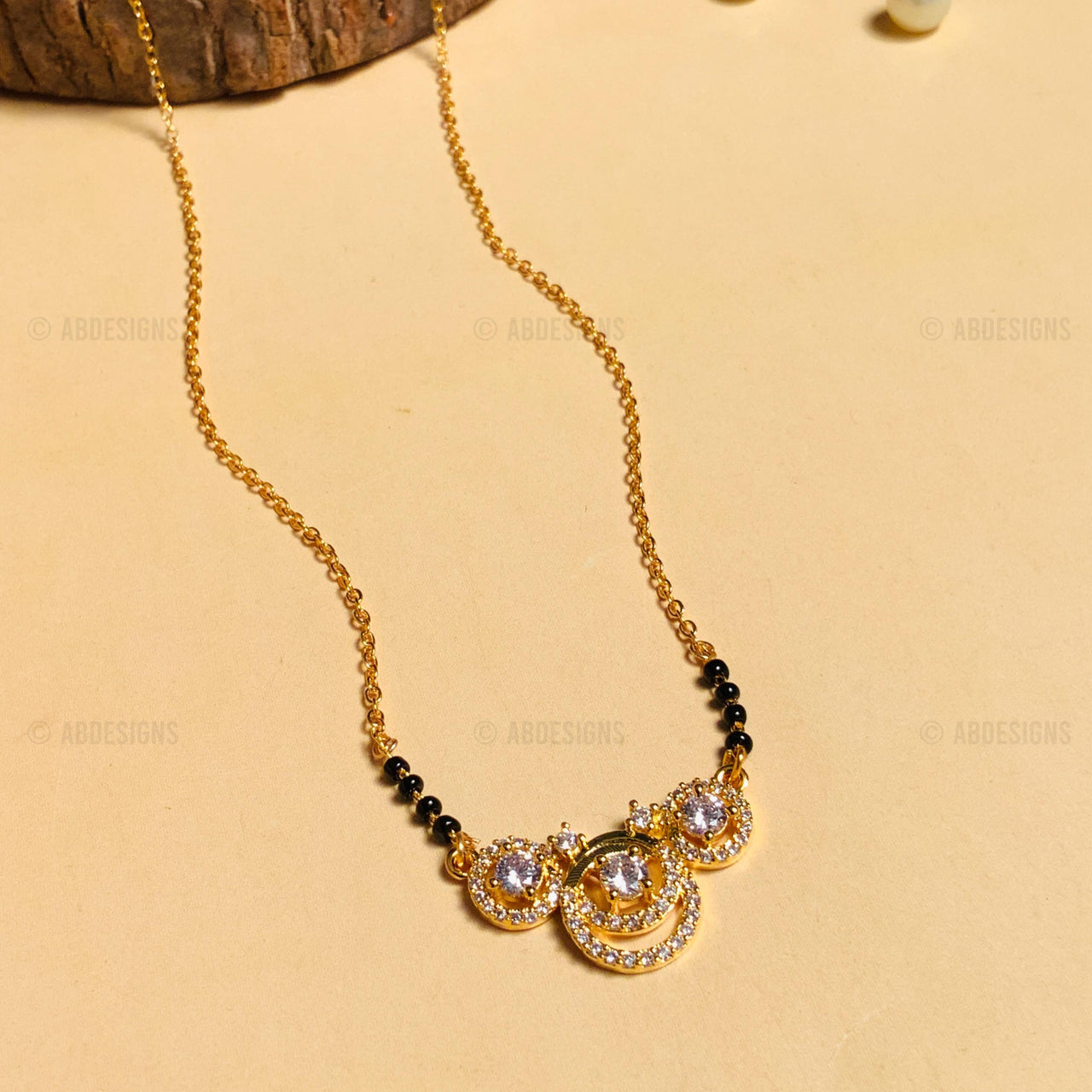 High Quality Bold Gold Plated American Diamond Mangalsutra