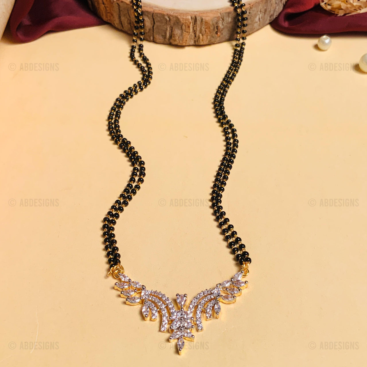 High Quality Sparkling Gold Plated Mangalsutra