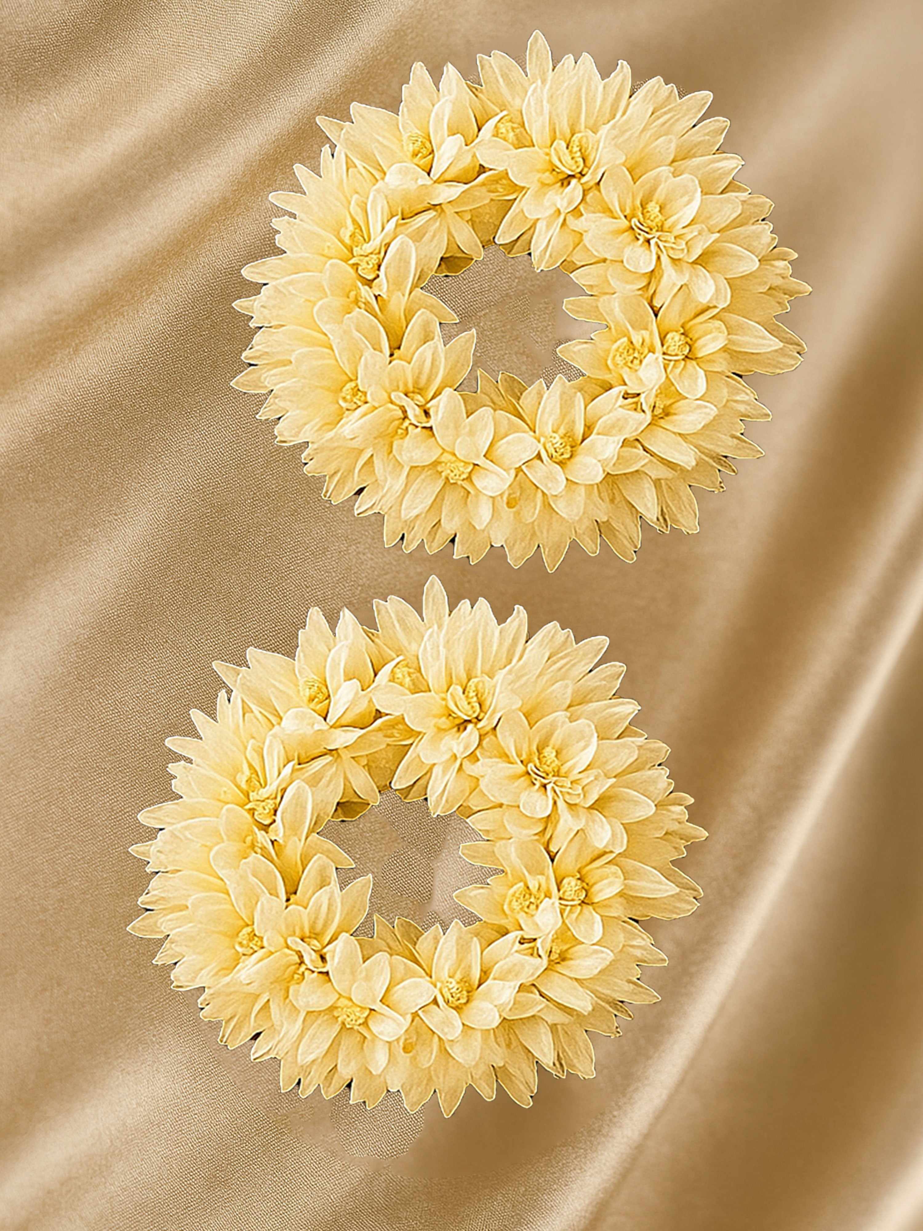 Artificial Mogra Gajra in Floral Fabric – Hair Bun | Abdesigns