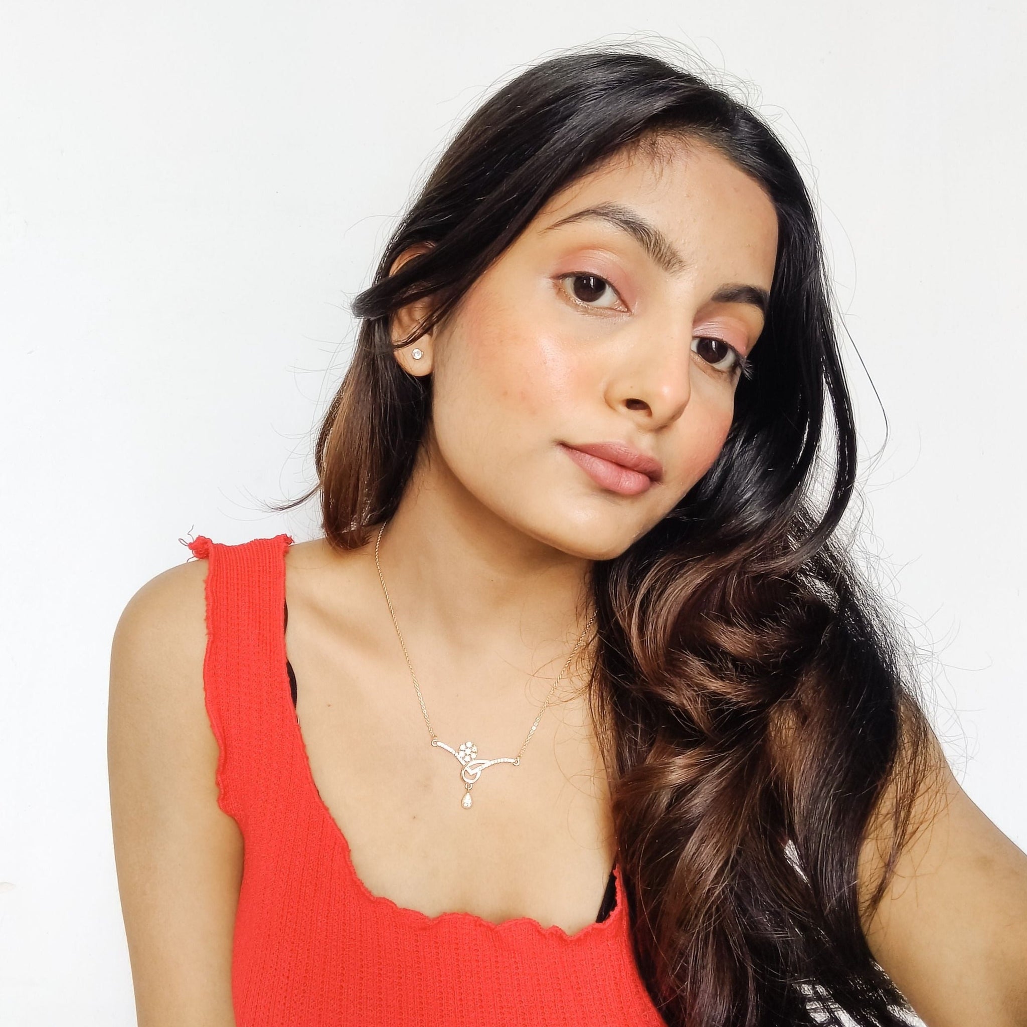 Nishita Sankhala Rosegold Dailywear Flower Necklace