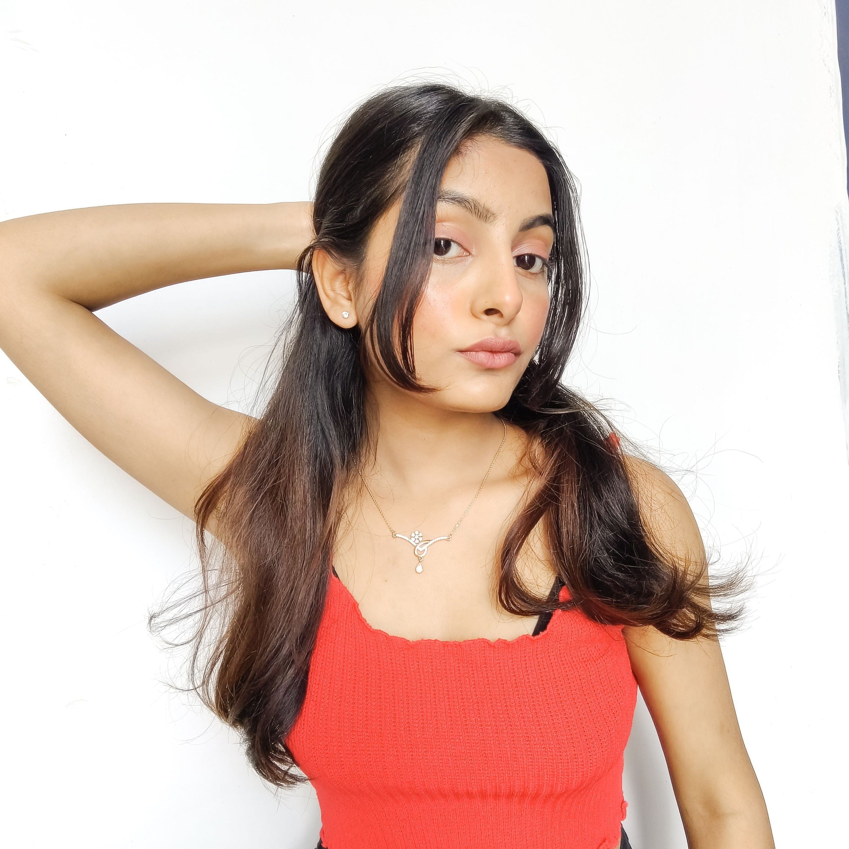 Nishita Sankhala Rosegold Dailywear Flower Necklace