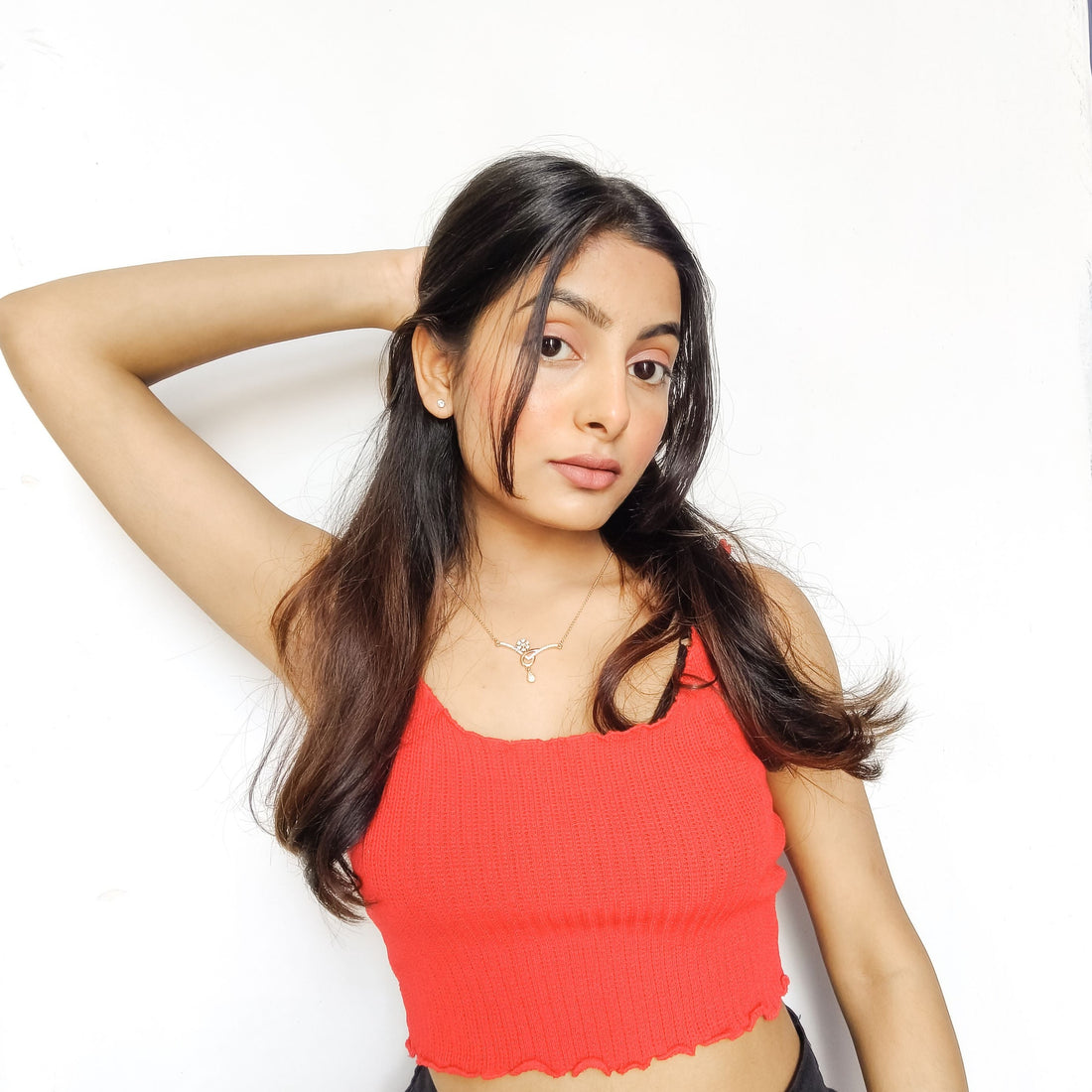 Nishita Sankhala Rosegold Dailywear Flower Necklace