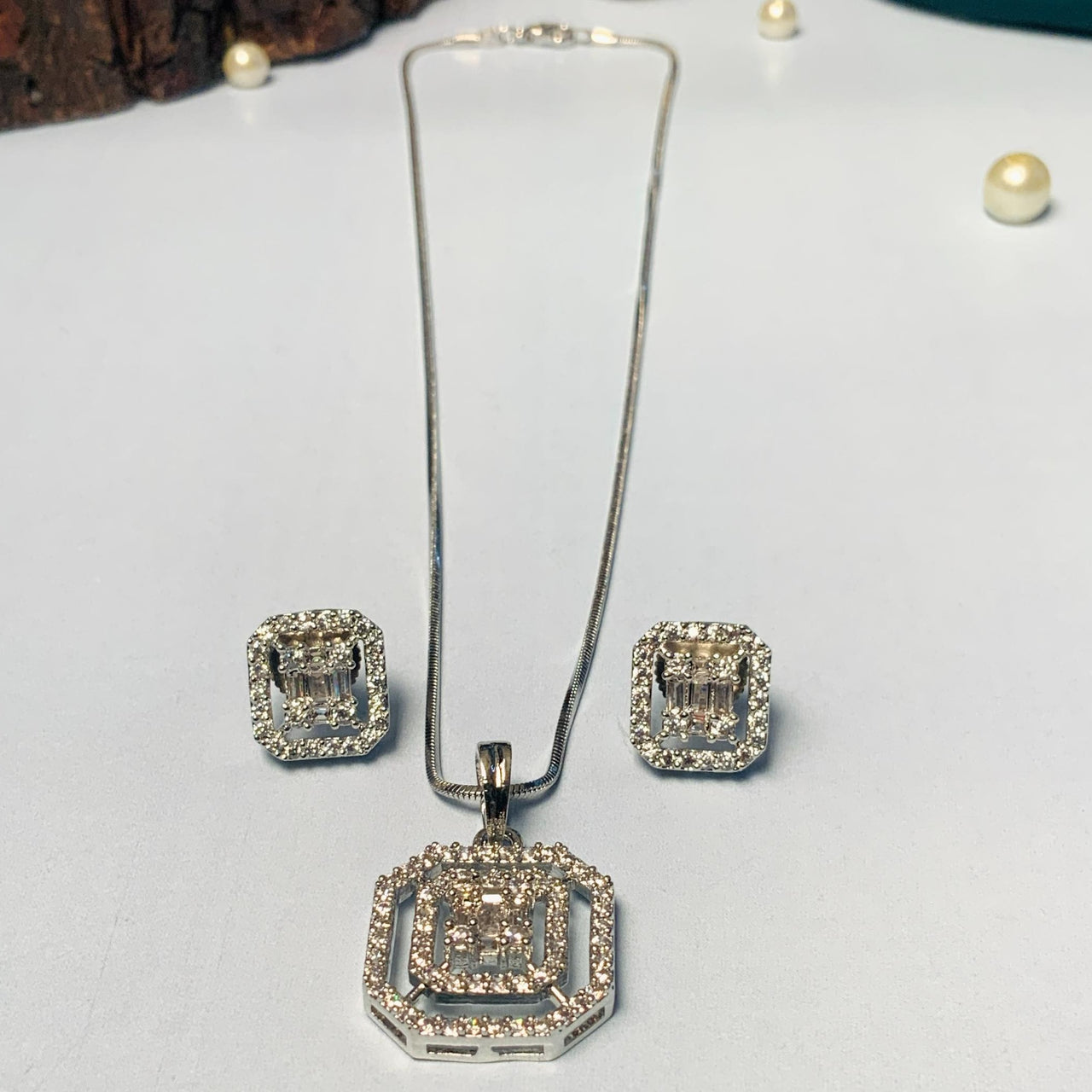 Contemporary Gold Plated American Diamond Chain Earring - Abdesignsjewellery