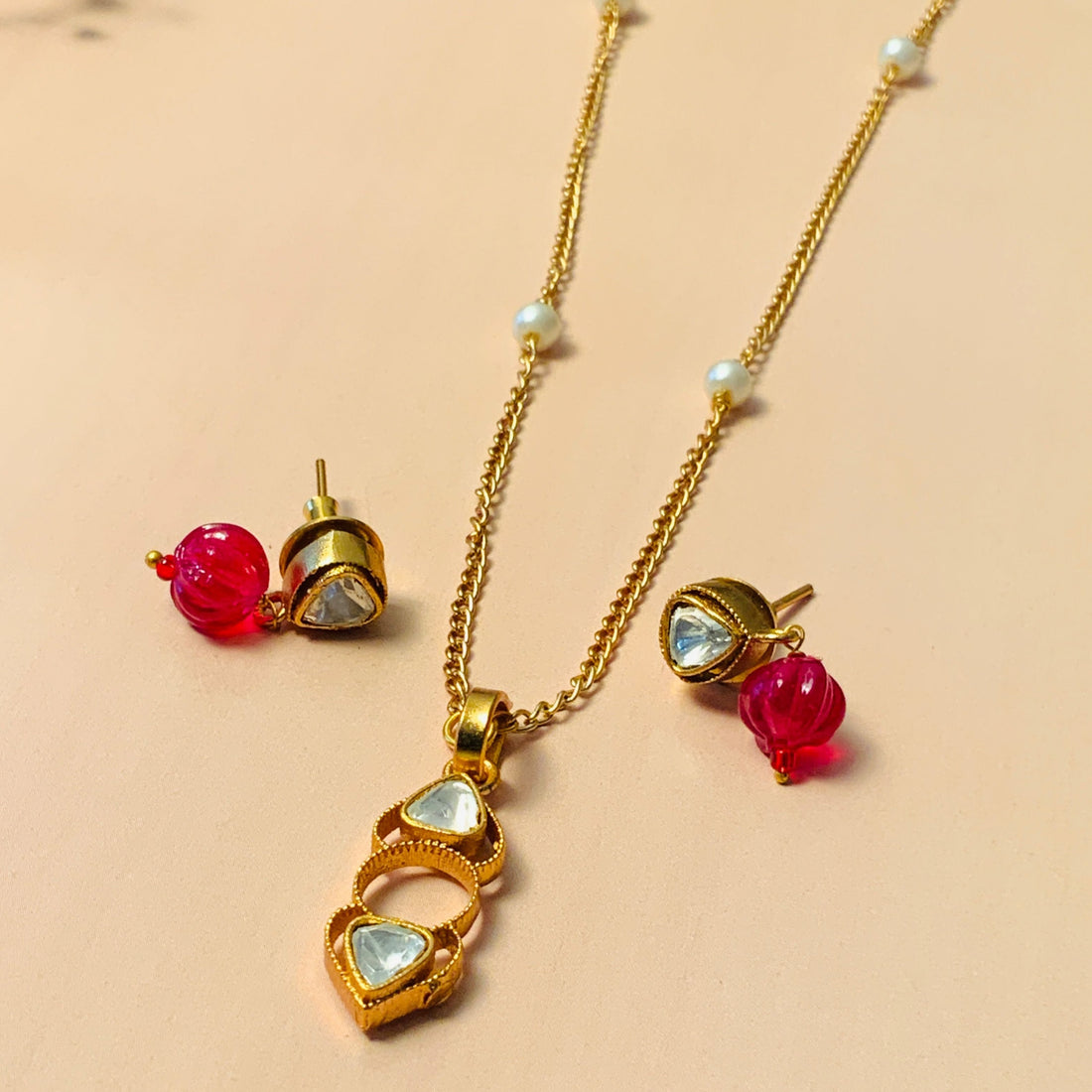 Precious High Quality Polki Necklace Chain - pendant by Abdesigns Jewellery