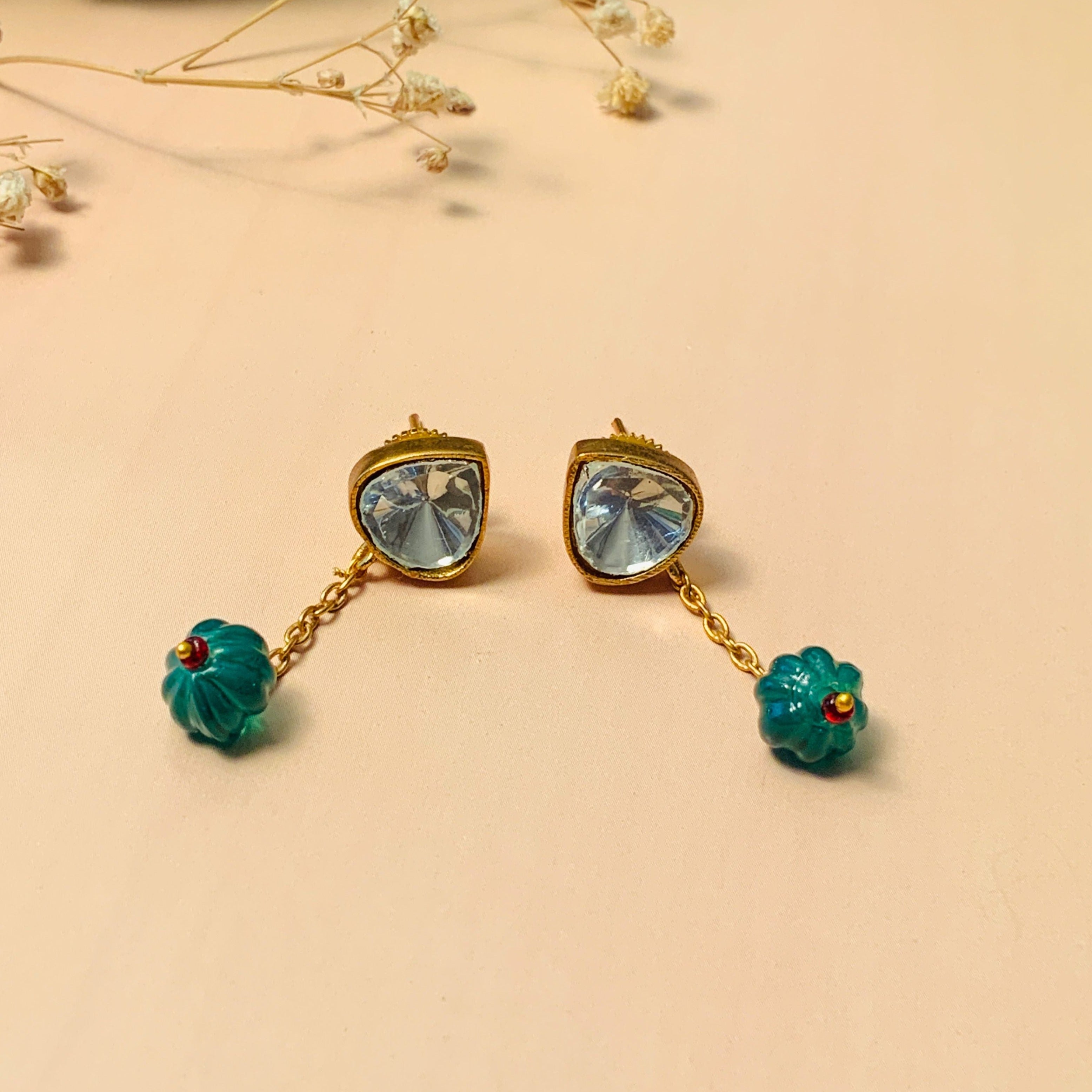 Stunning High Quality Polki Drop Necklace