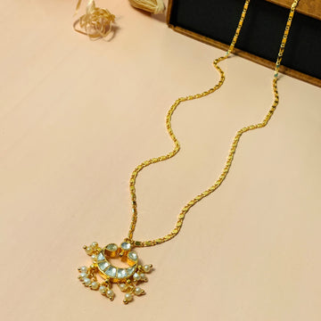 Traditional Ahmedabadi Pachi Kundan Pendant Chain
