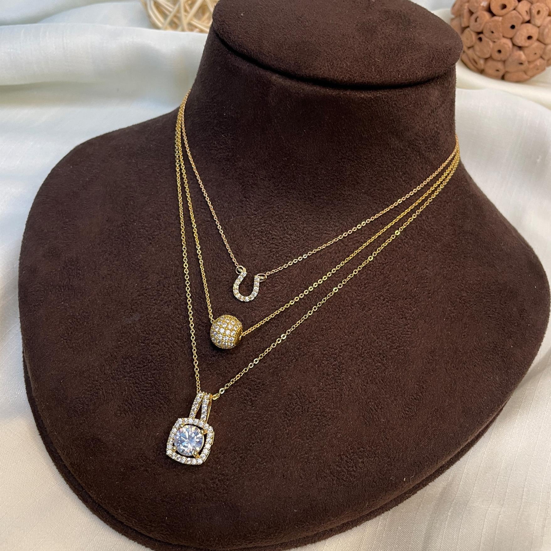 Jhanvi Jamwal Spectacular Dailywear Three Fusion Jewellery Combo - pendant by Abdesigns Jewellery