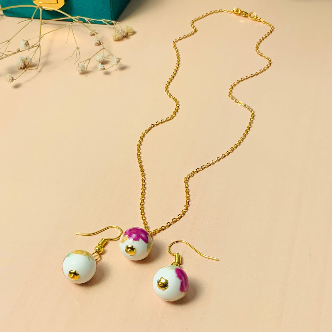 Graceful Minimal Gold Plated Ball Necklace - Abdesignsjewellery