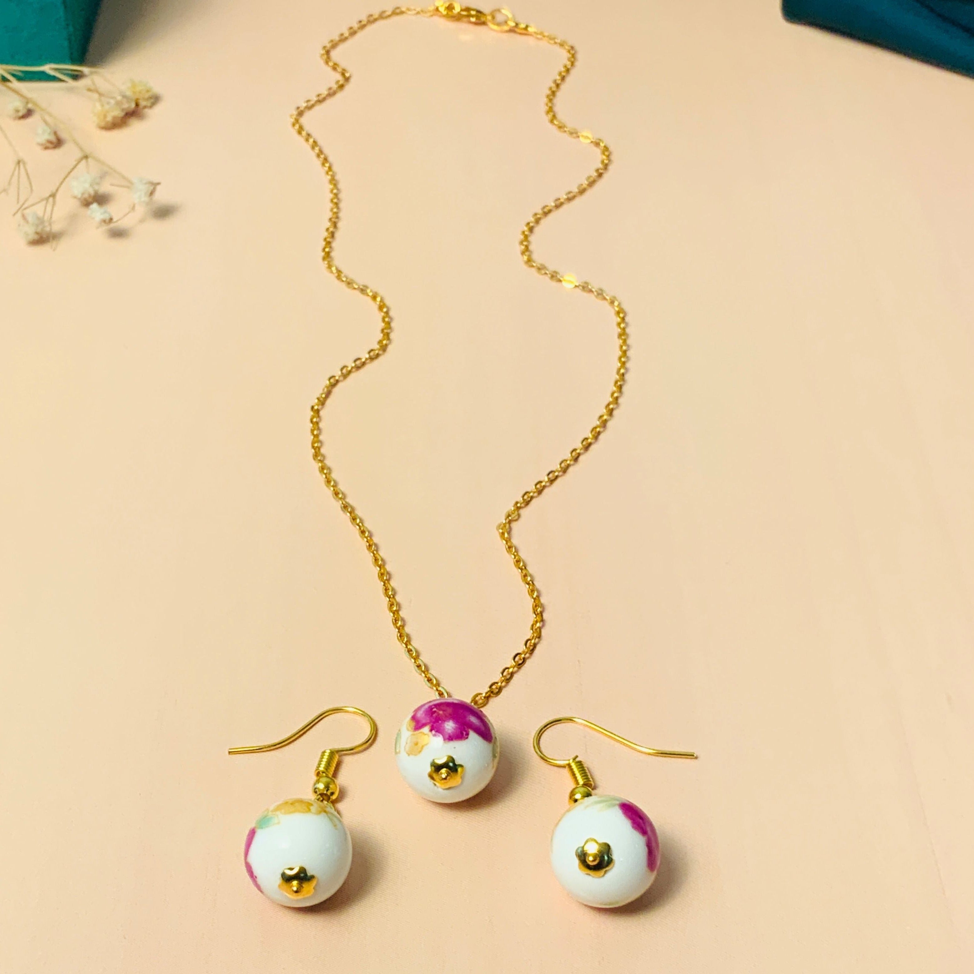 Graceful Minimal Gold Plated Ball Necklace - Abdesignsjewellery