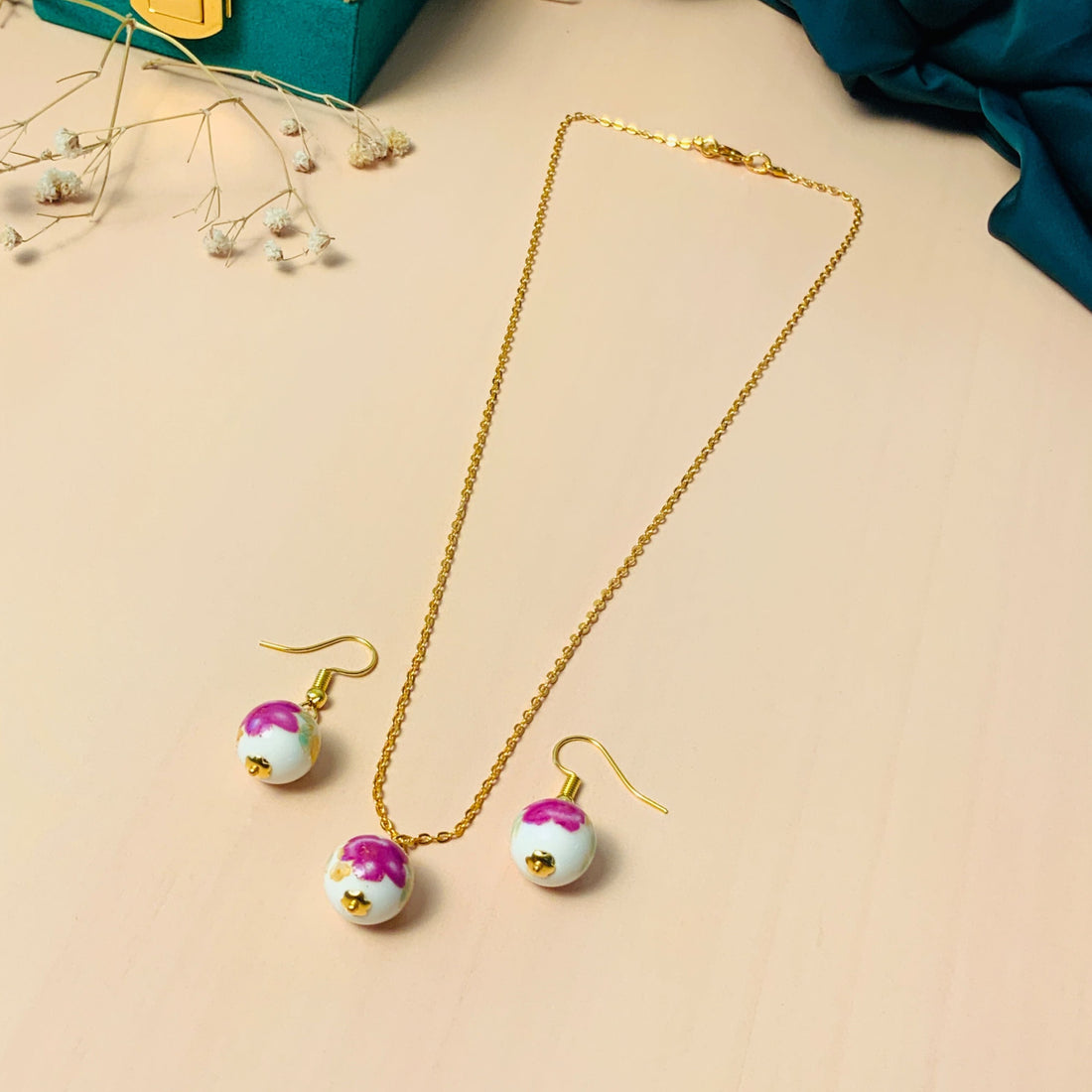 Graceful Minimal Gold Plated Ball Necklace - Abdesignsjewellery