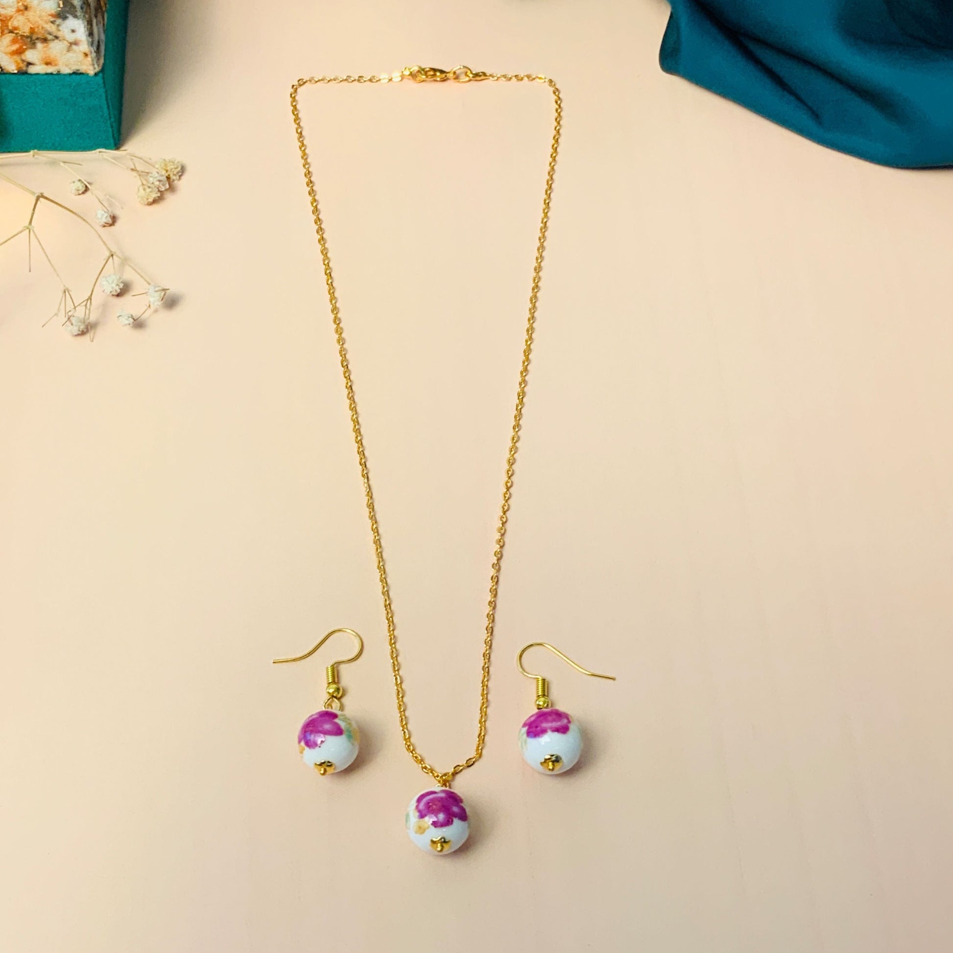 Graceful Minimal Gold Plated Ball Necklace - Abdesignsjewellery