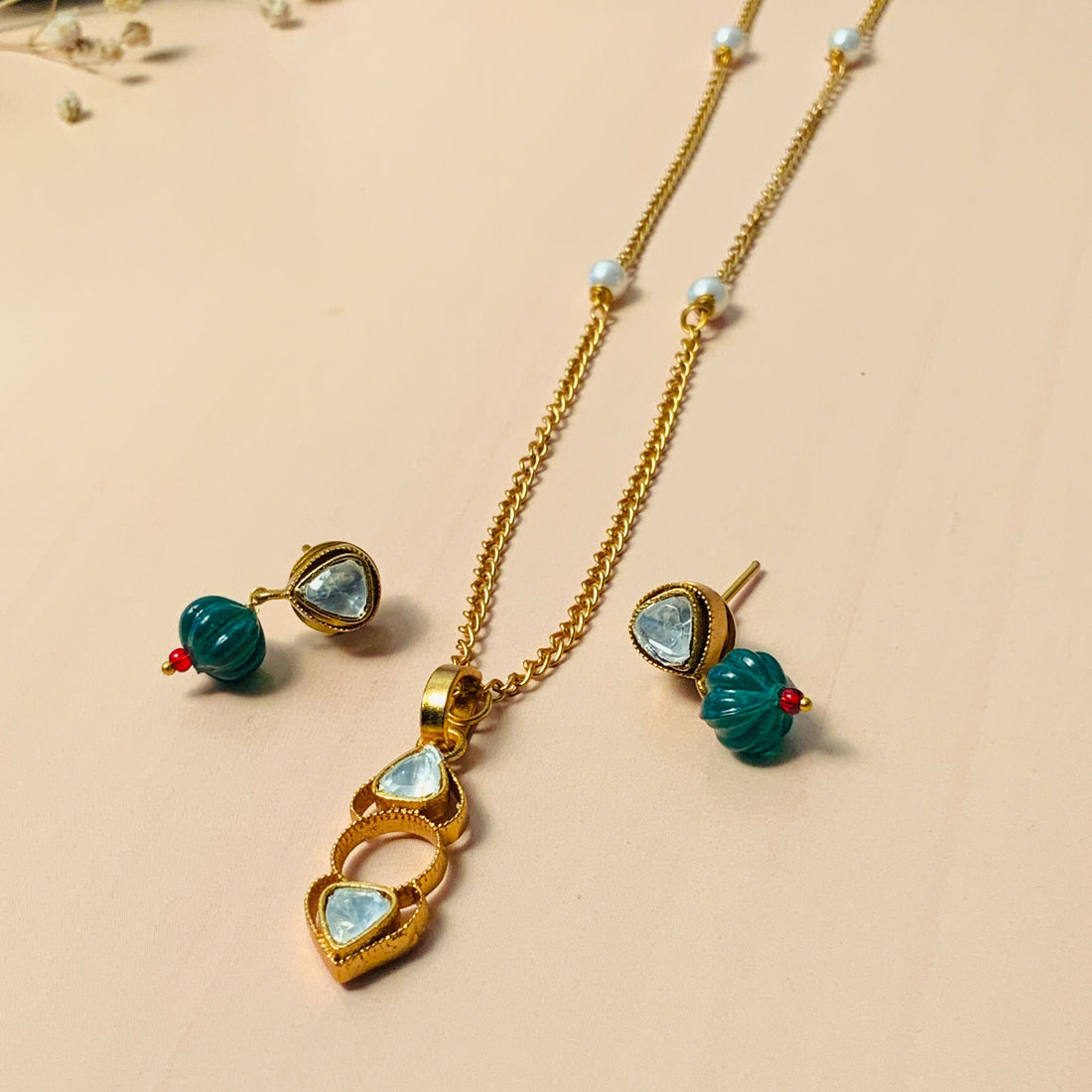 Precious High Quality Polki Necklace Chain - pendant by Abdesigns Jewellery