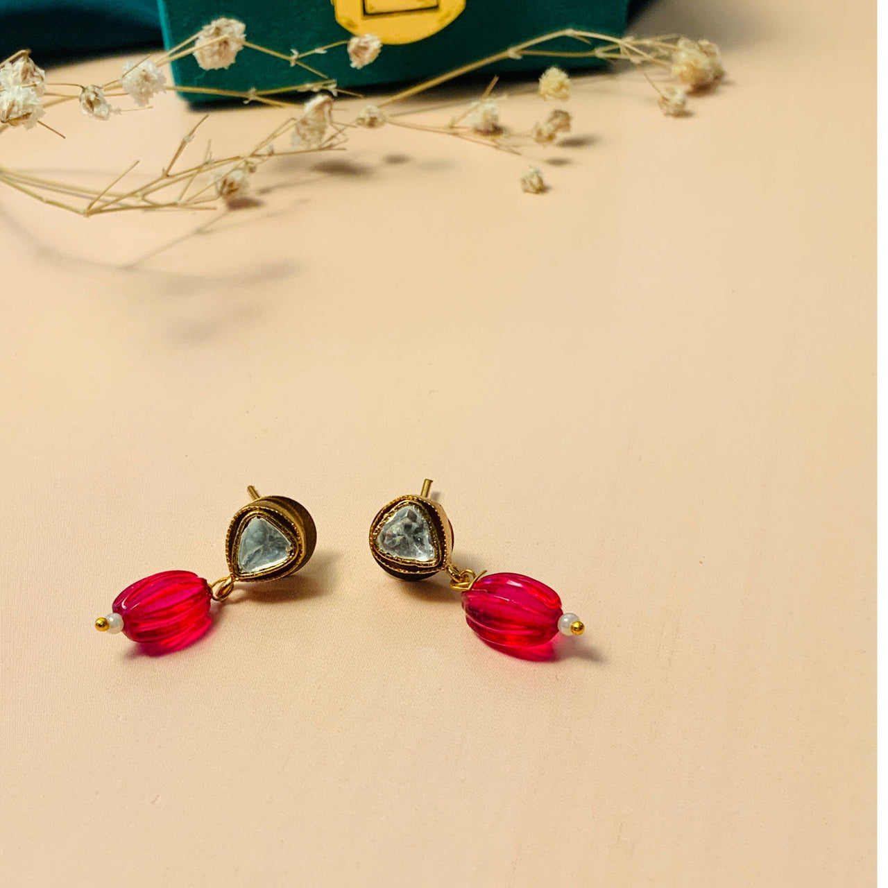 Eye-catching Minimal Polki Drop Necklace - Abdesignsjewellery