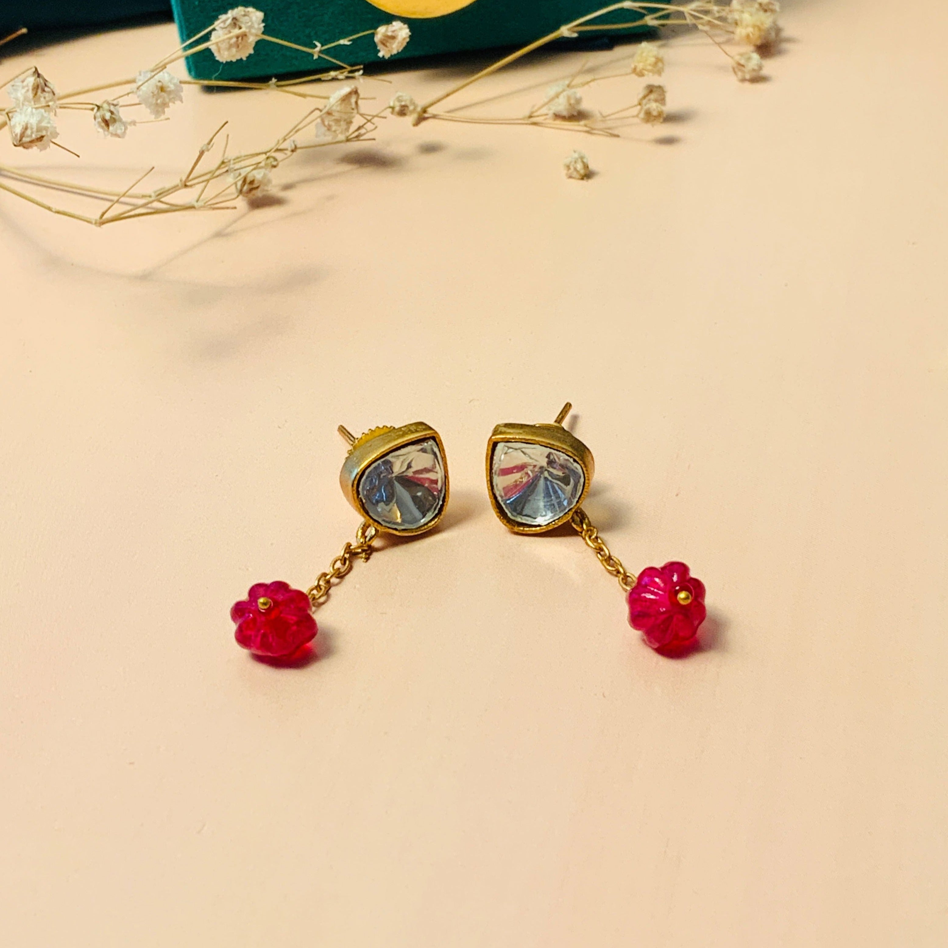 Stunning High Quality Polki Drop Necklace