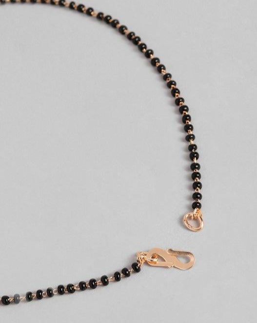 Flower Rose Gold Plated American Diamond Mangalsutra