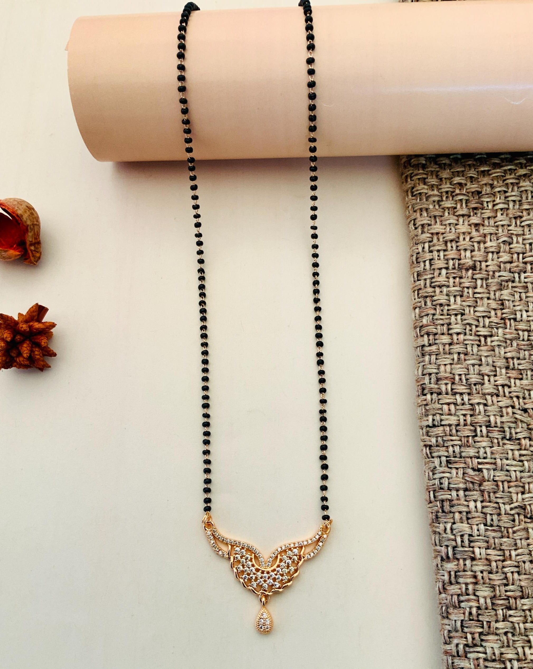 Dazzling High Quality RoseGold Plated Mangalsutra - Abdesignsjewellery
