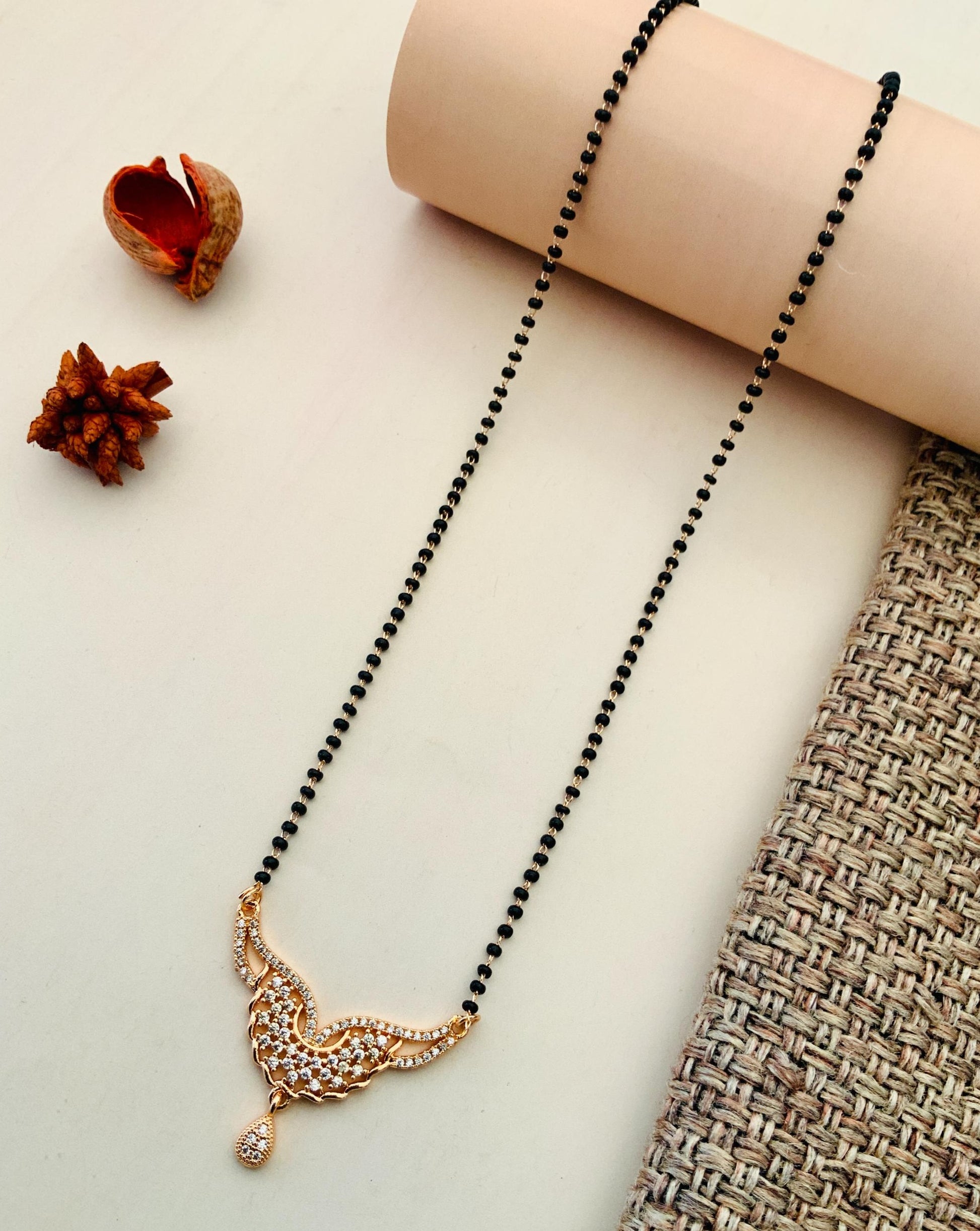 Dazzling High Quality RoseGold Plated Mangalsutra - Abdesignsjewellery