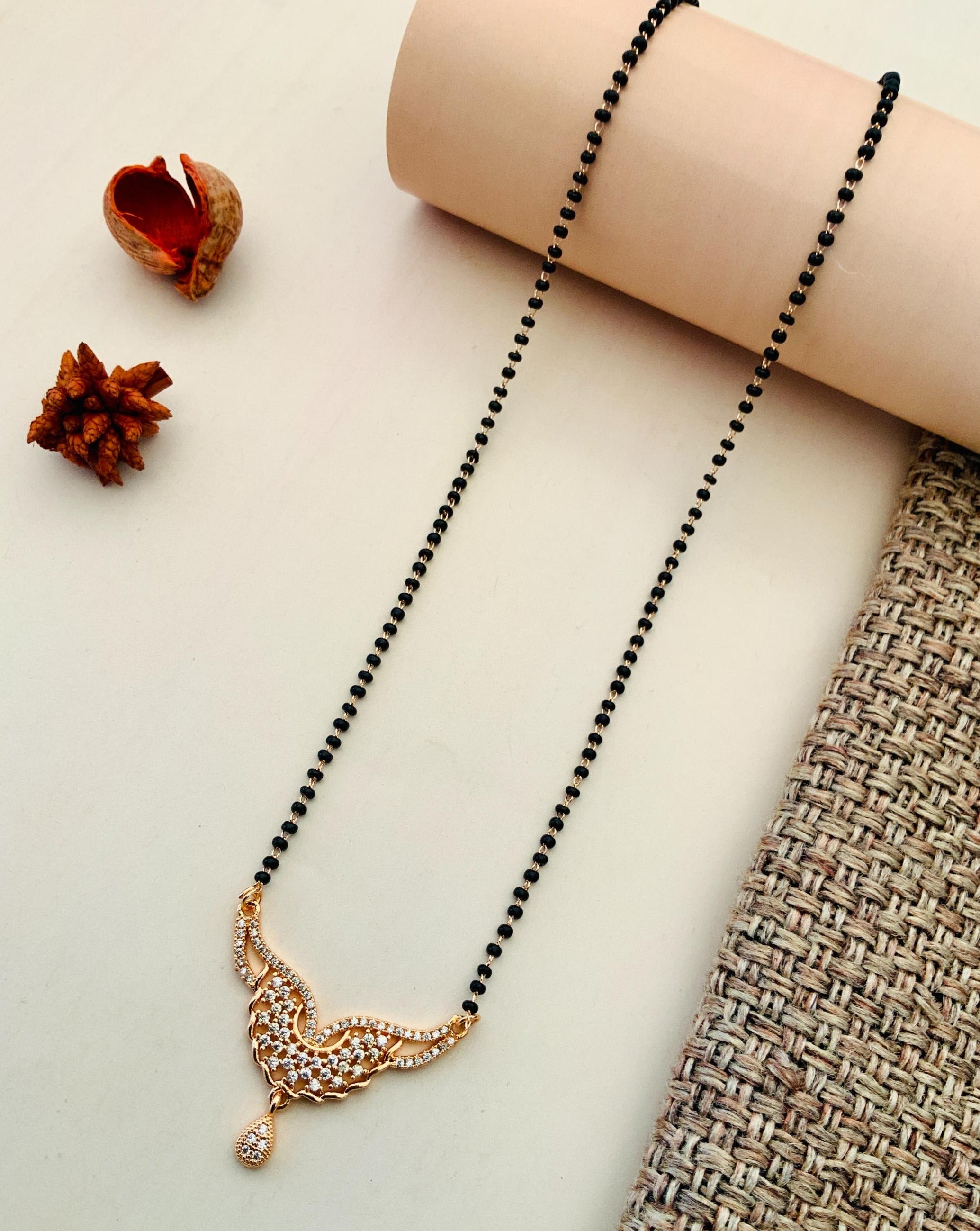 Dazzling High Quality RoseGold Plated Mangalsutra - Abdesignsjewellery