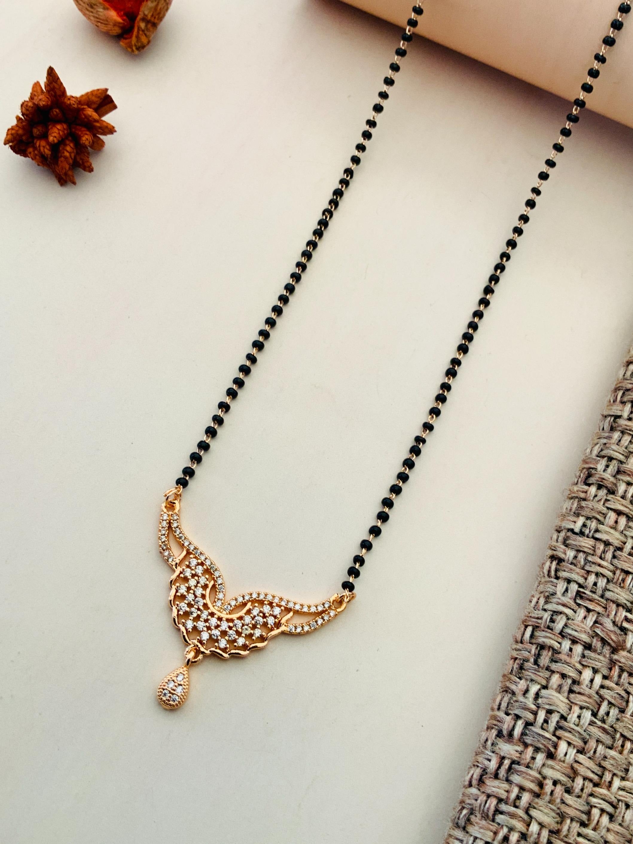 Dazzling High Quality RoseGold Plated Mangalsutra - Abdesignsjewellery
