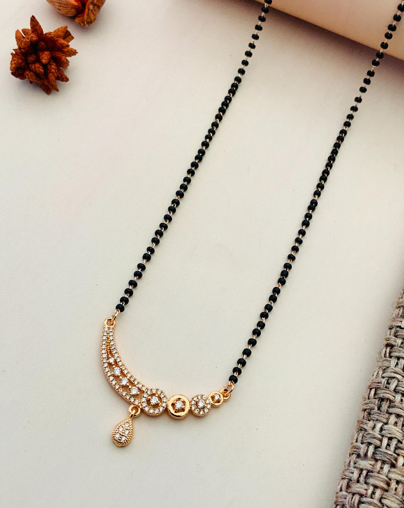 Delicate High Quality Rose Gold Plated Mangalsutra - Abdesignsjewellery