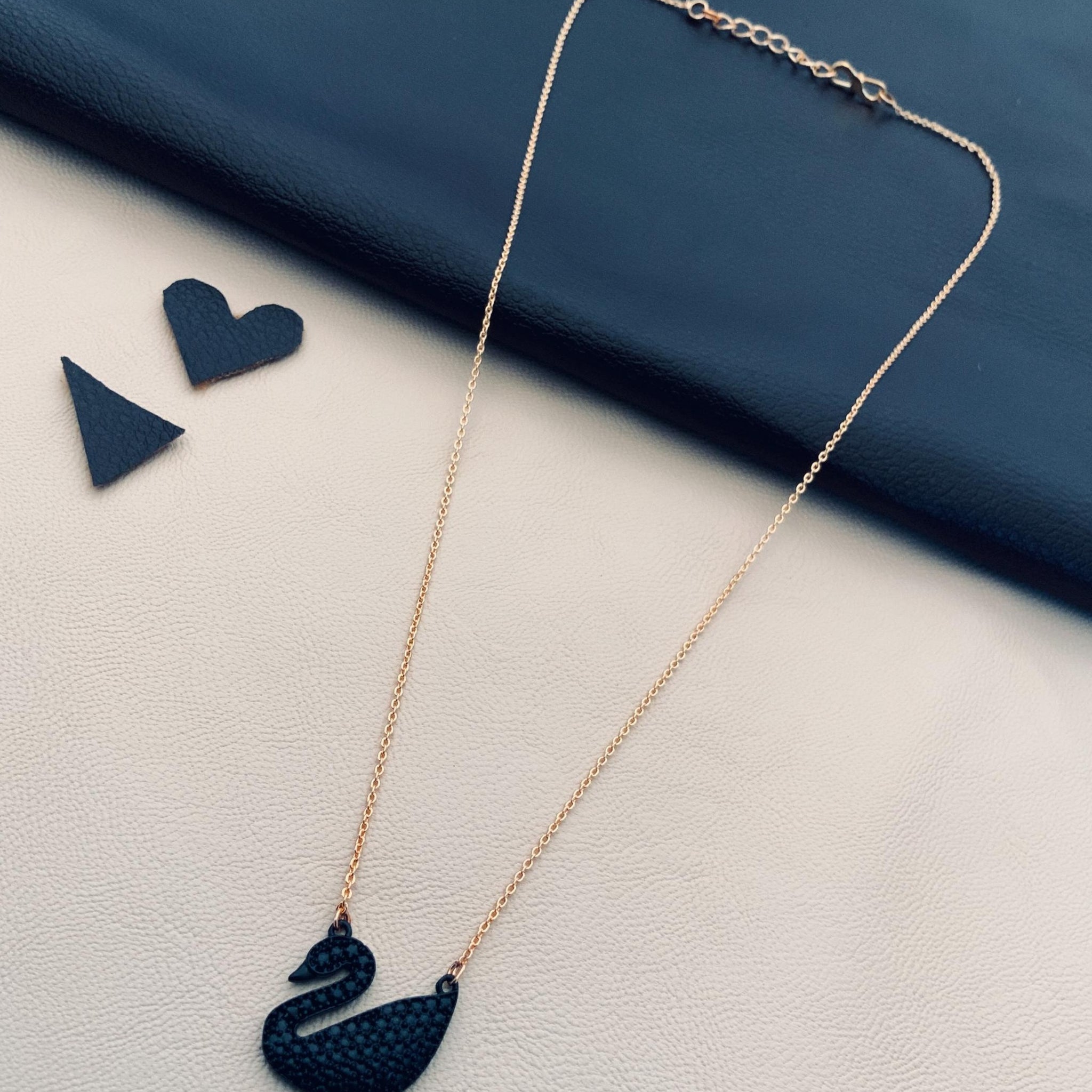 RoseGold Swan Pendant Chain 