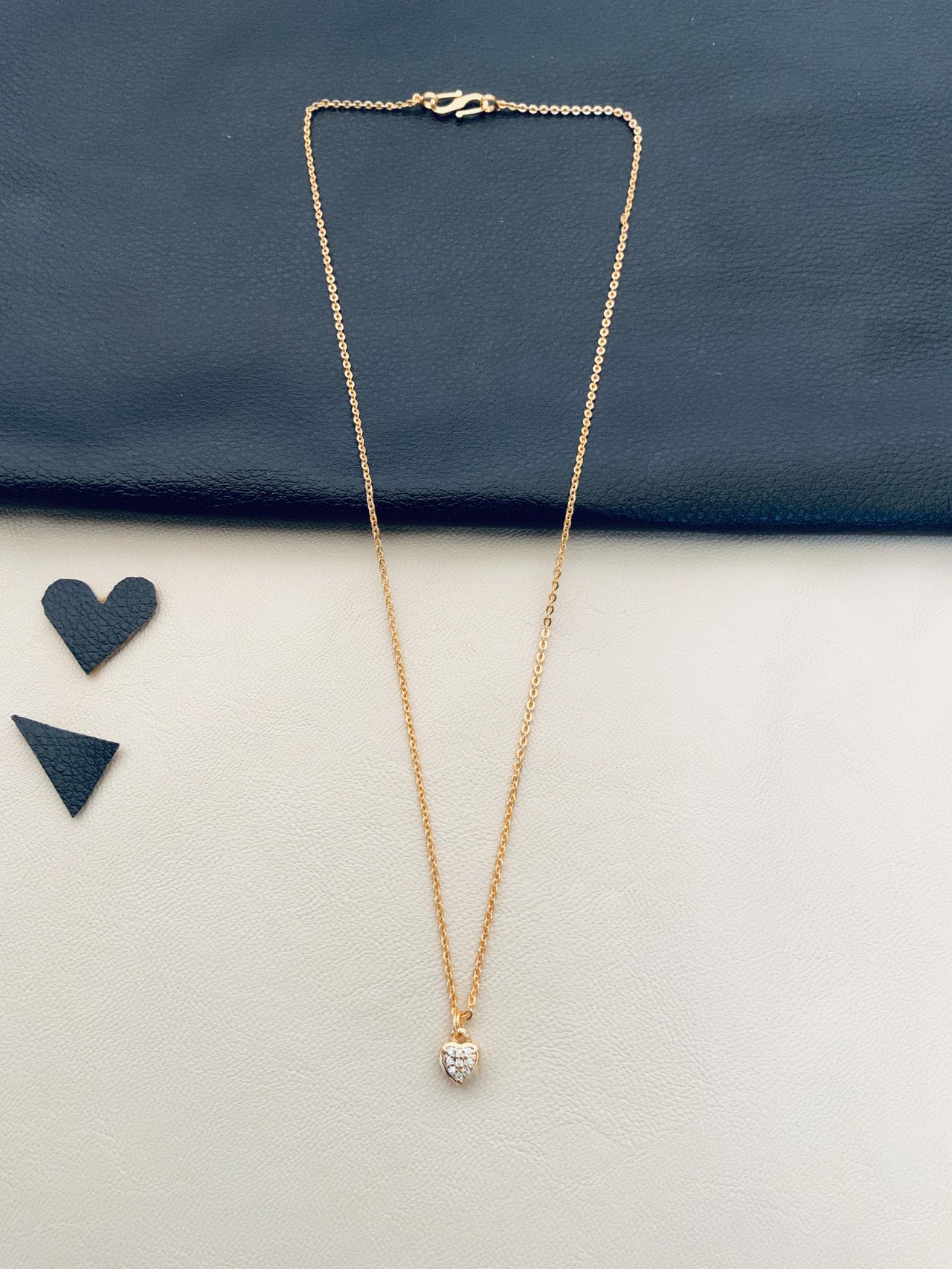 Minimal RoseGold Plated Heart Pendant Chain - Abdesignsjewellery
