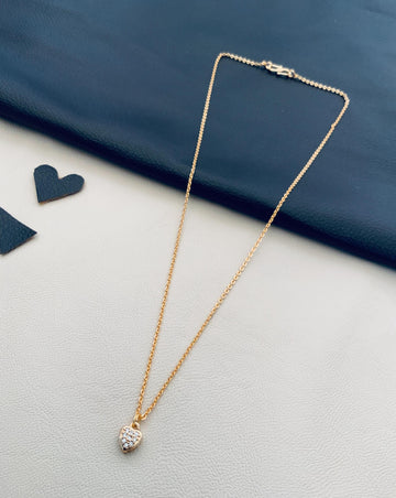 Minimal RoseGold Plated Heart Pendant Chain - Abdesignsjewellery