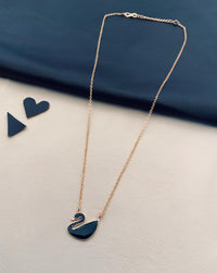 Thumbnail for Handpaint Black Swan Rose Gold Chain - Abdesignsjewellery