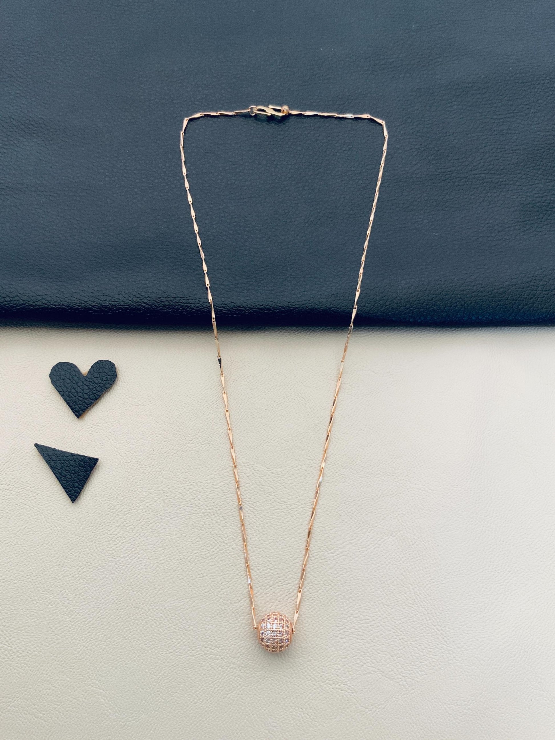 Dailywear Rose Gold Ball Necklace - Abdesignsjewellery