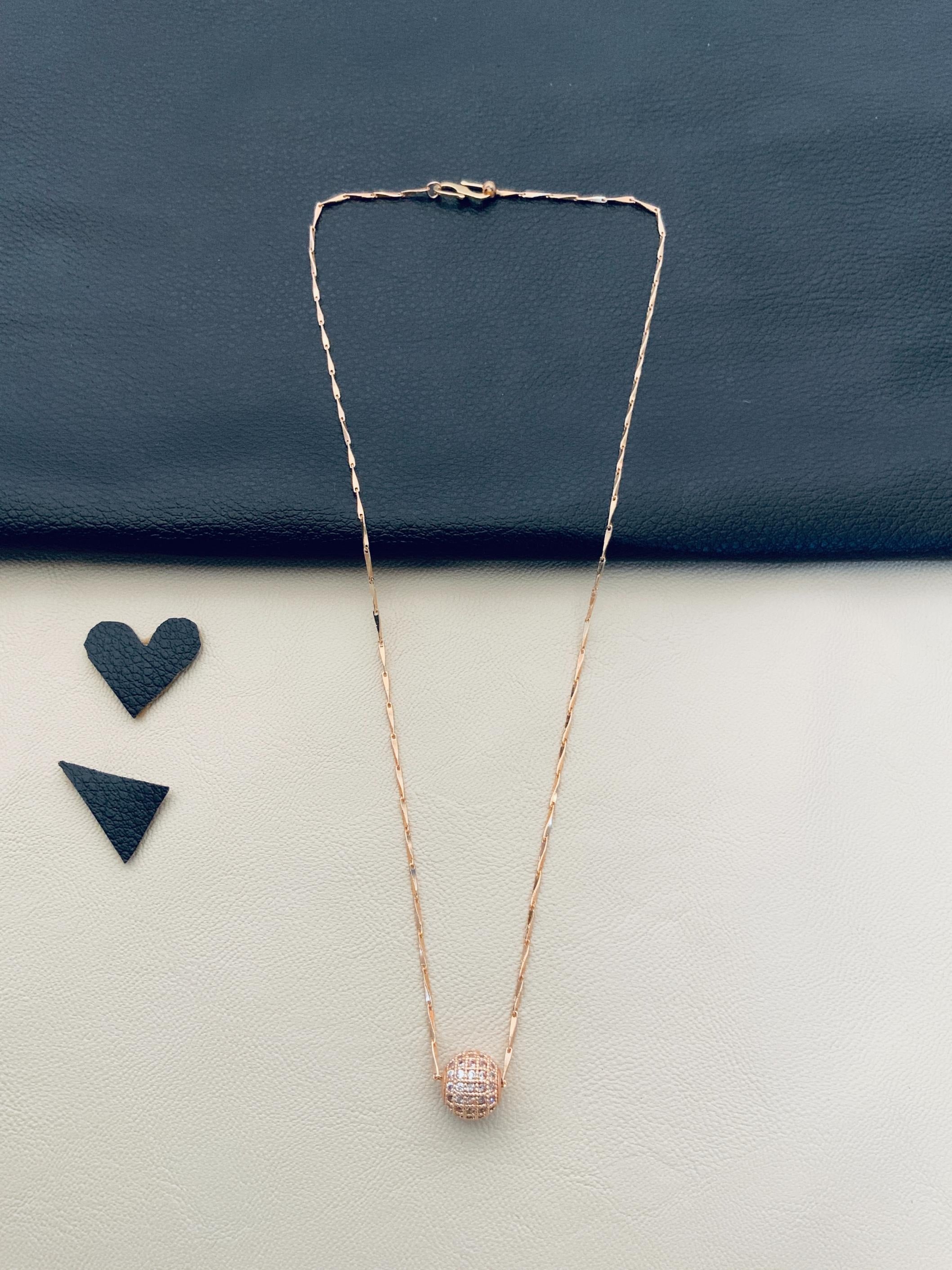 Dailywear Rose Gold Ball Necklace - Abdesignsjewellery