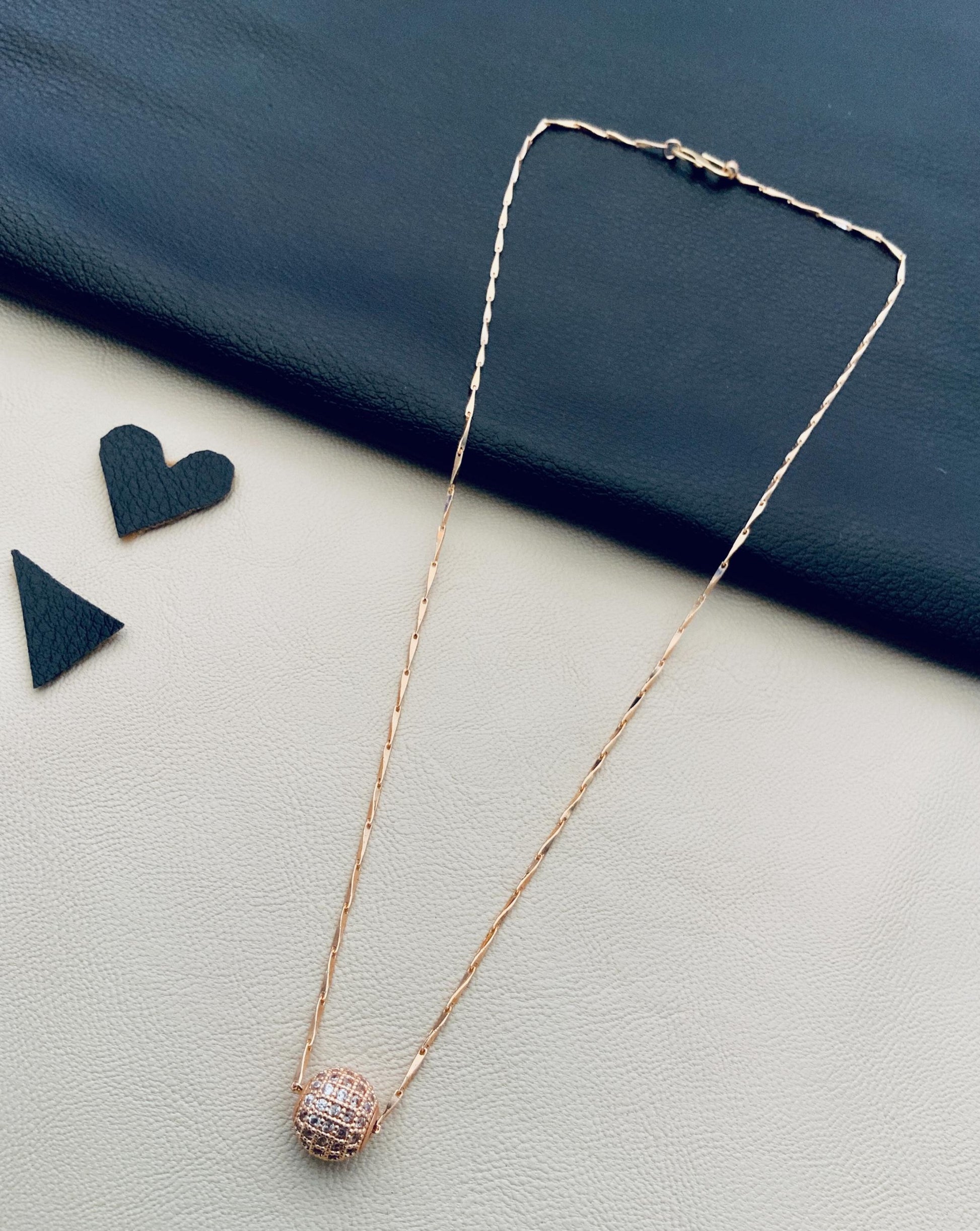 Dailywear Rose Gold Ball Necklace - Abdesignsjewellery