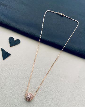 Dailywear Rose Gold Ball Necklace - Abdesignsjewellery