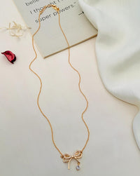 Thumbnail for Beautiful RoseGold Plated Bow Pendant Chain