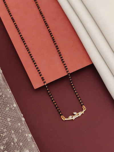 Abdesigns Dainty flower design mangalsutra necklace