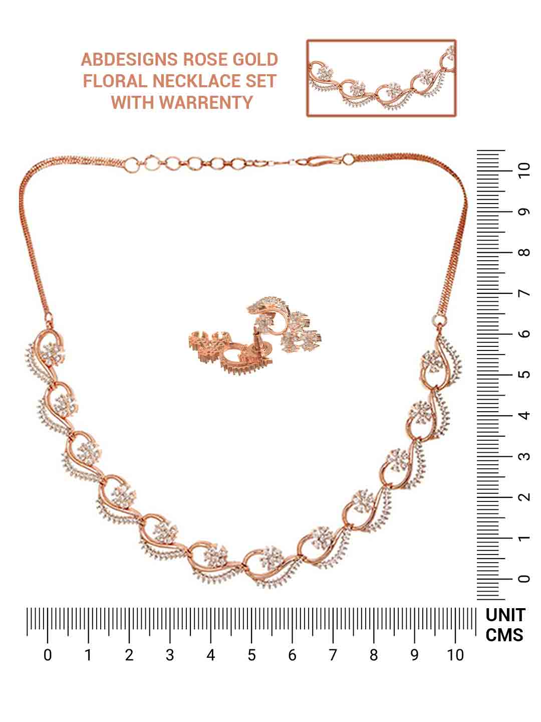 American Diamond Rose Gold Necklace 