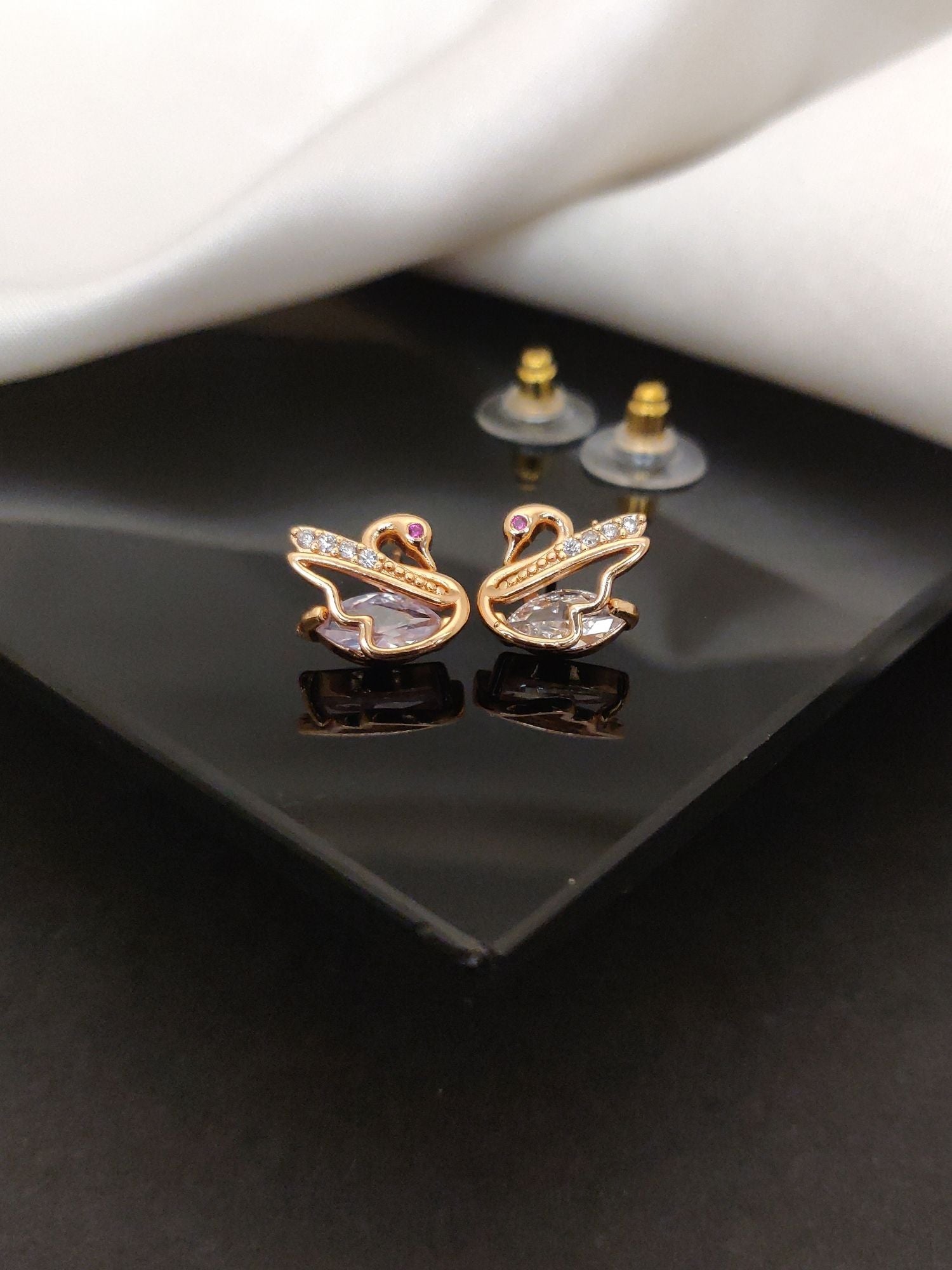 Abdesigns DailyWear RoseGold Plated Studs Earring