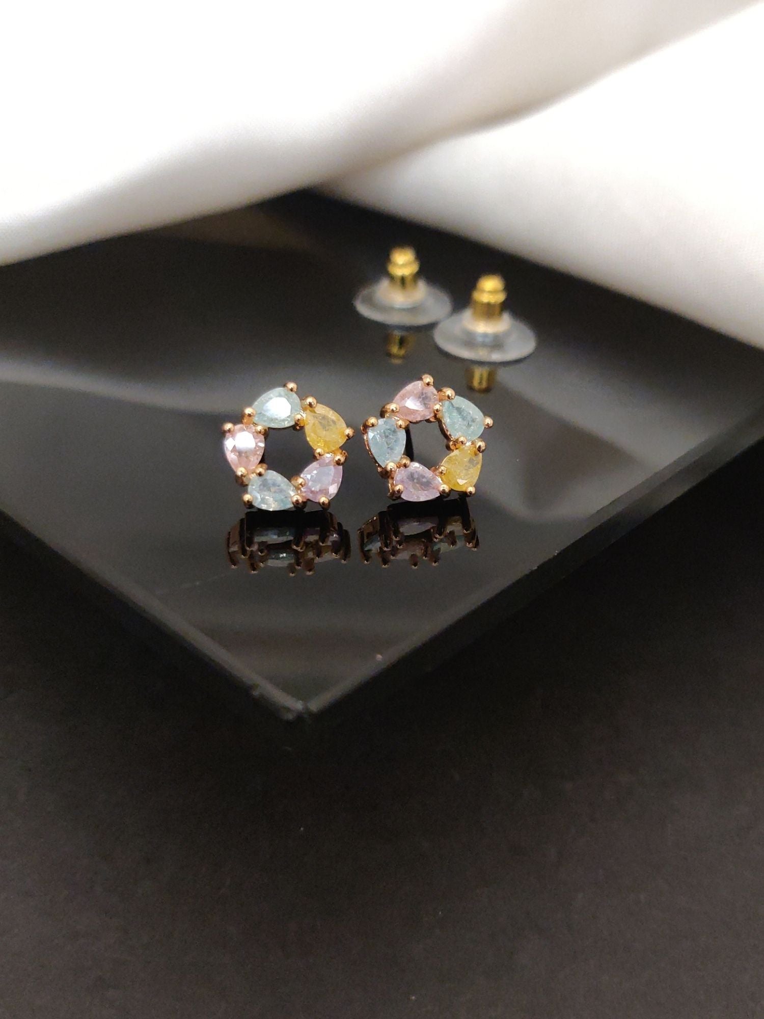 Abdesigns DailyWear RoseGold Plated Studs Earring