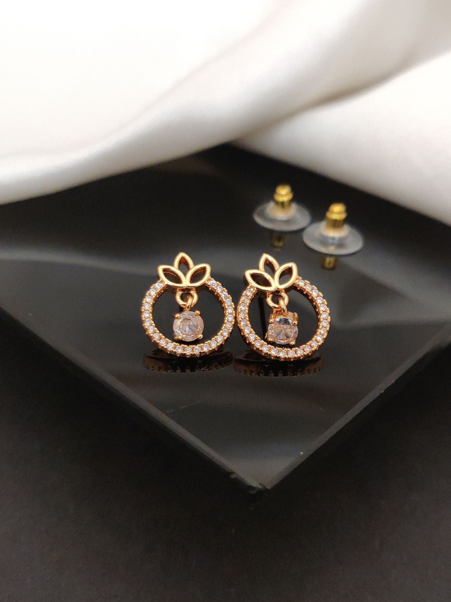 Abdesigns DailyWear RoseGold Plated Studs Earring