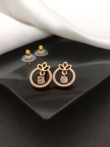 Abdesigns DailyWear RoseGold Plated Studs Earring