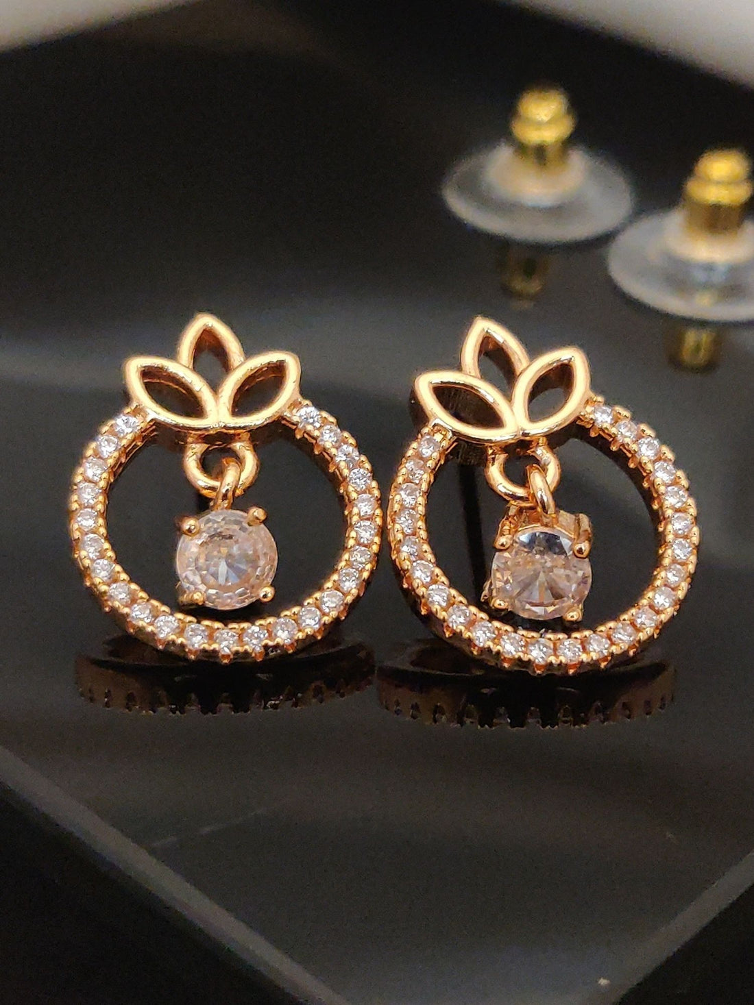 Abdesigns DailyWear RoseGold Plated Studs Earring
