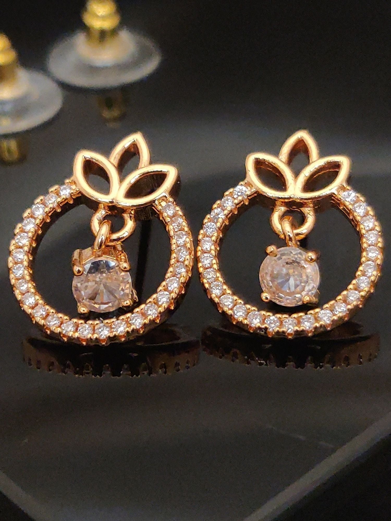 Abdesigns DailyWear RoseGold Plated Studs Earring