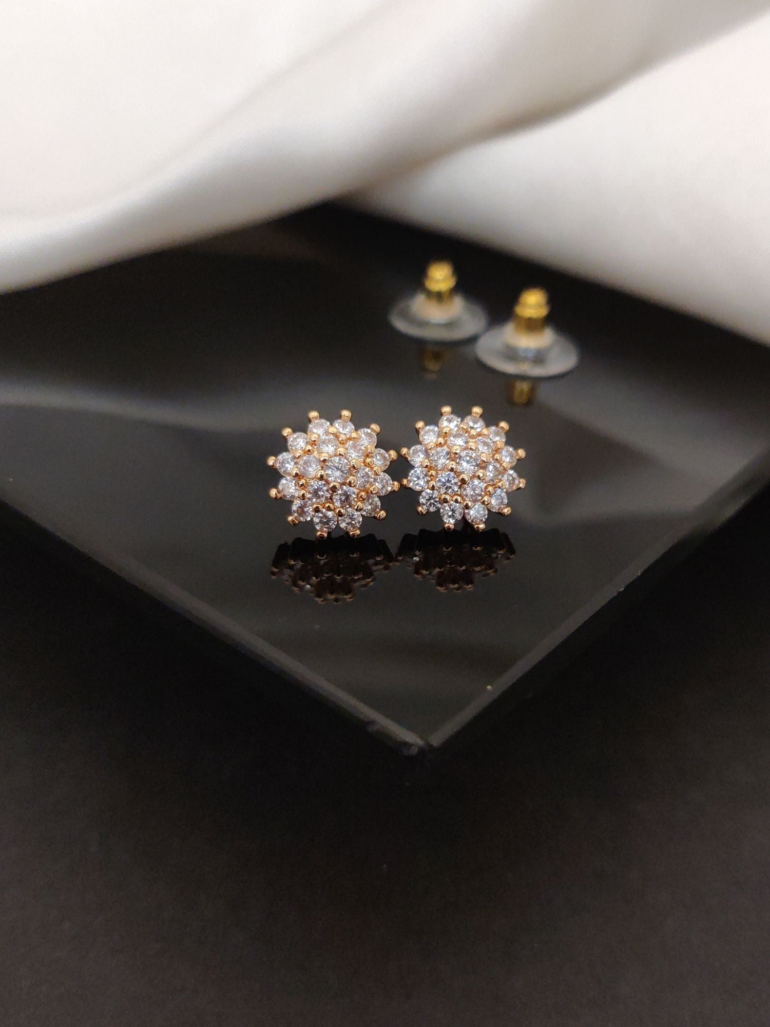 Abdesigns DailyWear RoseGold Plated Studs Earring