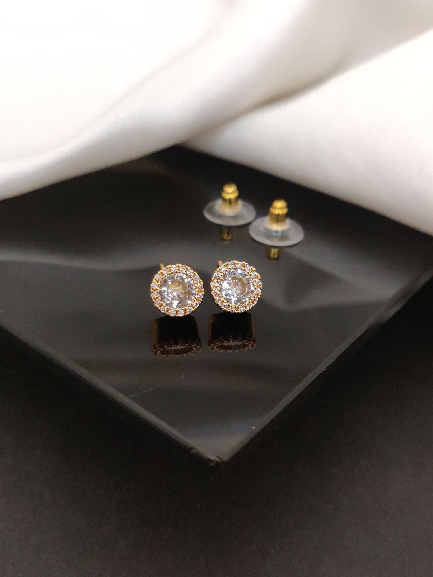 Abdesigns DailyWear RoseGold Plated Studs Earring
