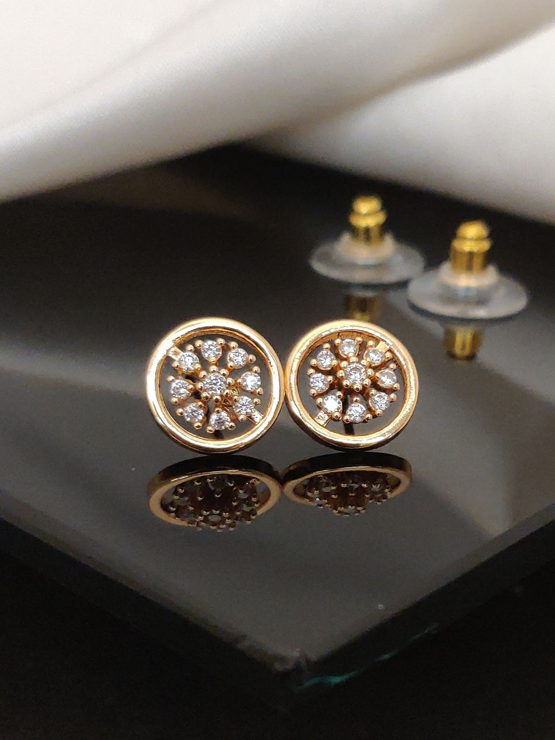 Abdesigns DailyWear RoseGold Plated Studs Earring