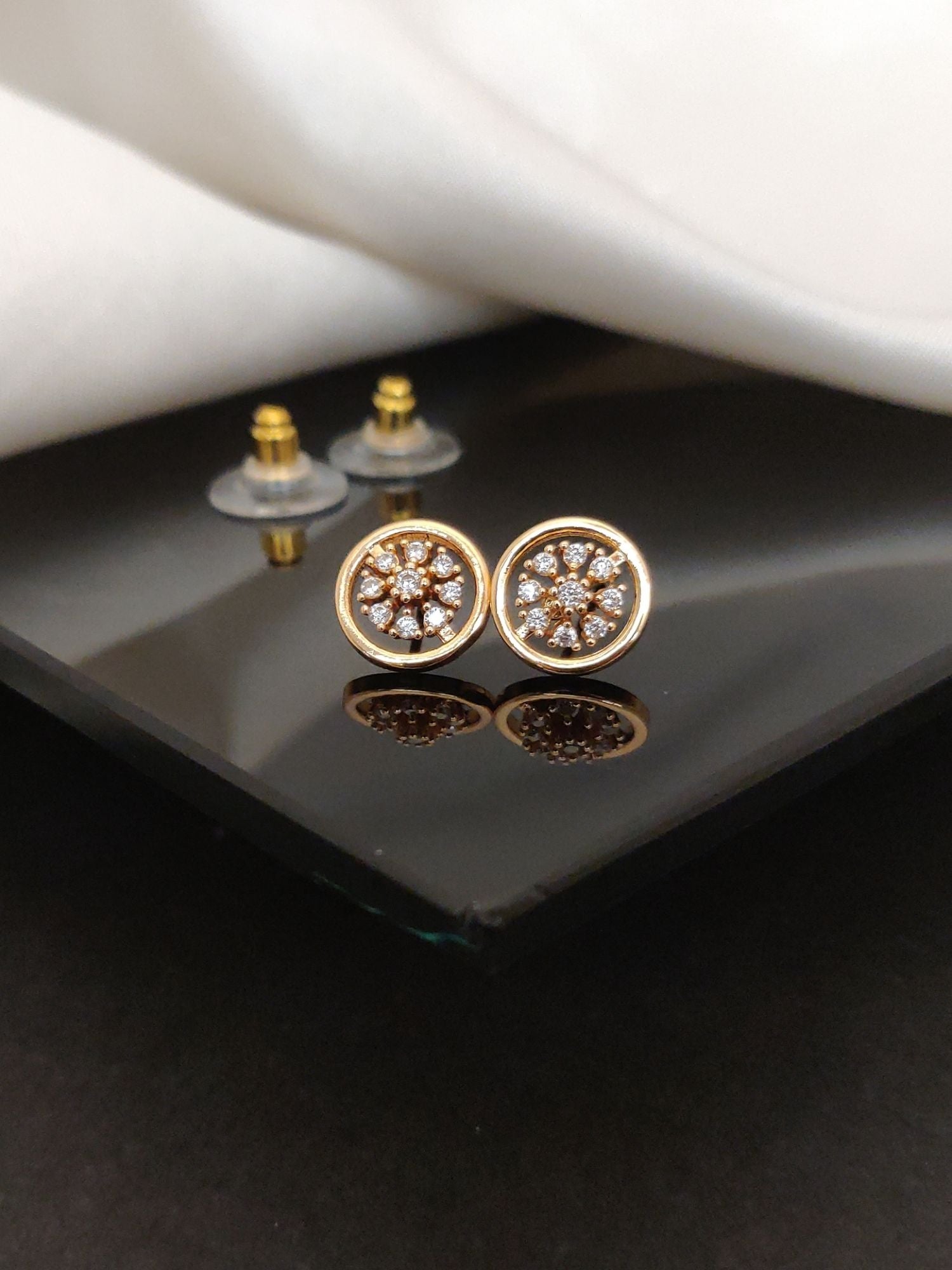 Abdesigns DailyWear RoseGold Plated Studs Earring